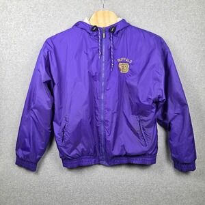 Holloway Jacket Mens XL Purple Buffalo Bison Hooded Lined Windbreaker Full Zip